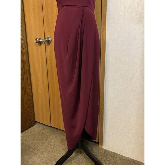 SHONA JOY Burgundy Strapless U Wire Bustier Dress Classic Elegant Romantic Sz 4 - Picture 10 of 13
